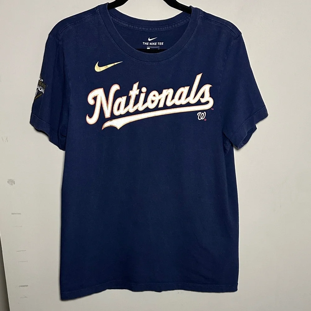 Nike Nationals Soto #22 Navy Tee with White and Gold Accents